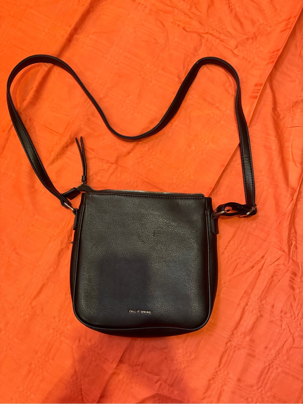Call It Spring Black Faux Leather Crossbody Bag